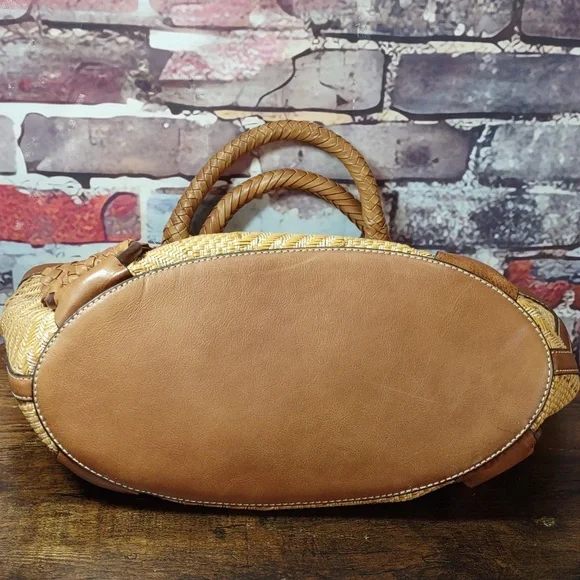 Cole Haan Woven Leather/Straw Tote Bag